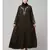 Olive Green Matt Nida Front and Sleeve Resham Embroidery Balloon Sleeve Abaya