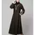 Olive Green Matt Nida Front and Sleeve Resham Embroidery Balloon Sleeve Abaya