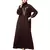 Brown Matt Nida Front and Sleeve Resham Embroidery Balloon Sleeve Abaya