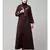 Brown Matt Nida Front and Sleeve Resham Embroidery Balloon Sleeve Abaya