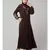 Brown Matt Nida Front and Sleeve Resham Embroidery Balloon Sleeve Abaya
