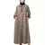 Khaki Matt Nida Front and Sleeve Resham Embroidery Balloon Sleeve Abaya