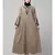 Khaki Matt Nida Front and Sleeve Resham Embroidery Balloon Sleeve Abaya