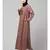 Skin Premium Shine Nida embroidery at front contrast piping Casual Abaya