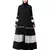 Naneen Black/White Matt Nida and Georgette Contrast pleated at sleeve and Bottom front open Abaya