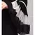 Naneen Black/White Matt Nida and Georgette Contrast pleated at sleeve and Bottom front open Abaya