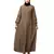 Khaki/Beige Matt Nida Pleats at front and sleeve Front open Casual Abaya
