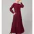 Maroon Matt Nida Pleats at front and sleeve Front open Casual Abaya