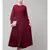 Maroon Matt Nida Pleats at front and sleeve Front open Casual Abaya