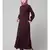 Wine Matt Nida Pleats at front and sleeve Front open Casual Abaya