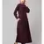 Wine Matt Nida Pleats at front and sleeve Front open Casual Abaya