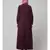 Wine Matt Nida Pleats at front and sleeve Front open Casual Abaya
