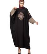 Black/Khaki Matt Nida front and sleeve embroidery contrast sleeve Kaftan