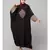 Black/Khaki Matt Nida front and sleeve embroidery contrast sleeve Kaftan