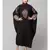 Black/Khaki Matt Nida front and sleeve embroidery contrast sleeve Kaftan