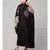 Black/Khaki Matt Nida front and sleeve embroidery contrast sleeve Kaftan