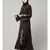 Brown Premium Shine Nida Front Open mbroidered Nida Abaya