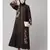 Brown Premium Shine Nida Front Open mbroidered Nida Abaya