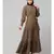Khaki Matt Nida Front open gather and frill with belt Casual Abaya