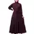 Wine Matt Nida Front open gather and frill with belt Casual Abaya