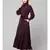 Wine Matt Nida Front open gather and frill with belt Casual Abaya