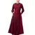 Maroon Matt Nida Front open gather and frill with belt Casual Abaya