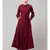 Maroon Matt Nida Front open gather and frill with belt Casual Abaya