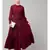 Maroon Matt Nida Front open gather and frill with belt Casual Abaya