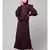 Wine Matt Nida Frill at waist shoulder double sleeve flare casual Abaya