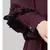 Wine Matt Nida Frill at waist shoulder double sleeve flare casual Abaya