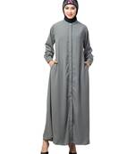 Navy Matt Nida Front open Hidden Placket Daily wear casual Abaya