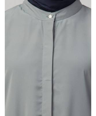 Navy Matt Nida Front open Hidden Placket Daily wear casual Abaya 5