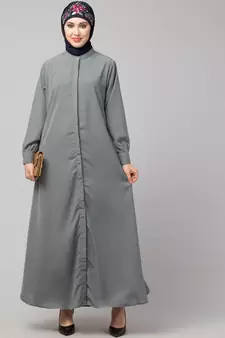 Navy Matt Nida Front open Hidden Placket Daily wear casual Abaya