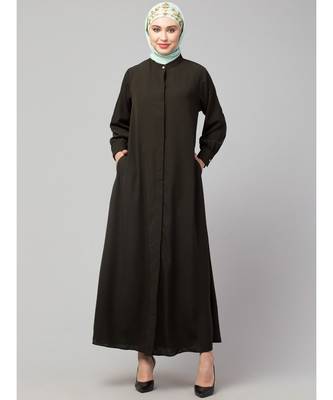 Navy Blue Matt Nida Front open Hidden Placket Daily wear casual Abaya 2