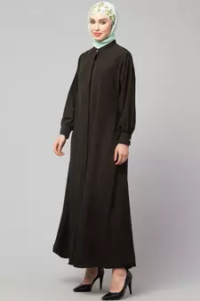 Navy Blue Matt Nida Front open Hidden Placket Daily wear casual Abaya