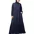 Navy Blue Premium Shine Nida Front open Band Colar & cuff Daily wear casual Abaya