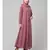 Mauve Pink Matt Nida Front open Band Colar & cuff Daily wear casual Abaya