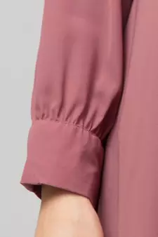 Mauve Pink Matt Nida Front open Band Colar & cuff Daily wear casual Abaya