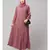 Mauve Pink Matt Nida Front open Band Colar & cuff Daily wear casual Abaya