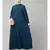 Teal Blue Matt Nida Front open Band Colar & cuff Daily wear casual Abaya