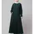 Green Matt Nida Long Cuff buttons till waist umbrella Abaya