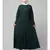 Green Matt Nida Long Cuff buttons till waist umbrella Abaya