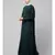 Green Matt Nida Long Cuff buttons till waist umbrella Abaya