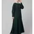 Green Matt Nida Long Cuff buttons till waist umbrella Abaya