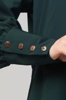 Green Matt Nida Long Cuff buttons till waist umbrella Abaya