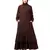 Brown Matt Nida Front Open Frill at Bottom Casual Abaya