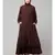 Brown Matt Nida Front Open Frill at Bottom Casual Abaya
