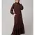 Brown Matt Nida Front Open Frill at Bottom Casual Abaya
