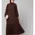 Brown Matt Nida Front Open Frill at Bottom Casual Abaya