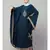 Teal/Khaki Matt Nida Contrast border front and sleeve embroidery Kaftan